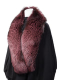 Shawl in Dyed Aubergine Fox Fur.