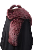 Shawl in Dyed Aubergine Fox Fur.
