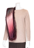 Shawl in Dyed Aubergine Fox Fur.