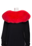 [SOLD] Shawl in Dyed Crimson Fox Fur