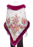 Silk Shawl with Fuchsia Fur