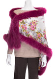 Silk Shawl with Fuchsia Fur