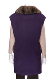 Sleeveless 3/4 Coat with Russian Sable Collar and Pockets