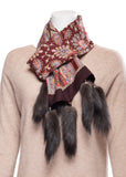 Wool Scarf with Sable Tassels - Bordeaux Paisley