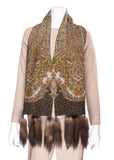 Wool Scarf with Sable Tassels - Animal Print